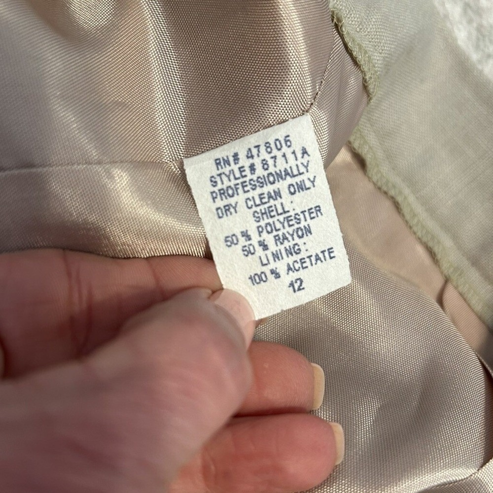 Vtg tan high Rise Made USA  pleated trousers‎ Pants Sz 12 Pockets Office Career - Picture 10 of 15